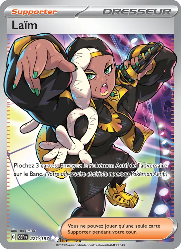 Carte Pokémon Laïm de l'extension Flammes Obsidiennes