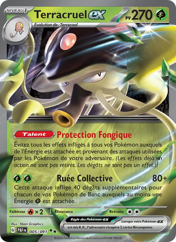 Carte Pokémon Terracruel-ex de l'extension Destinées de Paldea