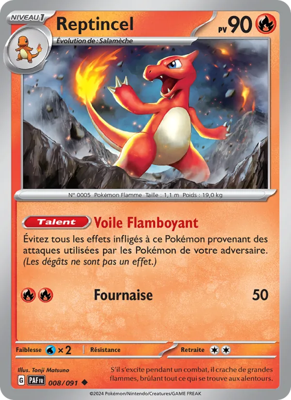 Carte Pokémon Reptincel de l'extension Destinées de Paldea