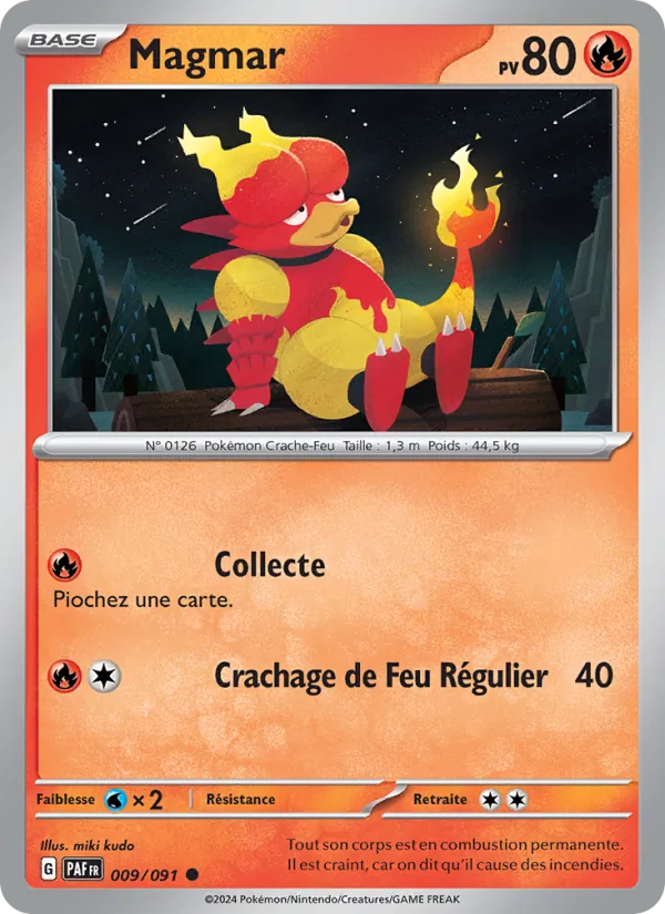 Carte Pokémon Magmar de l'extension Destinées de Paldea
