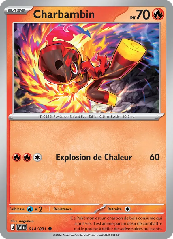 Carte Pokémon Charbambin de l'extension Destinées de Paldea
