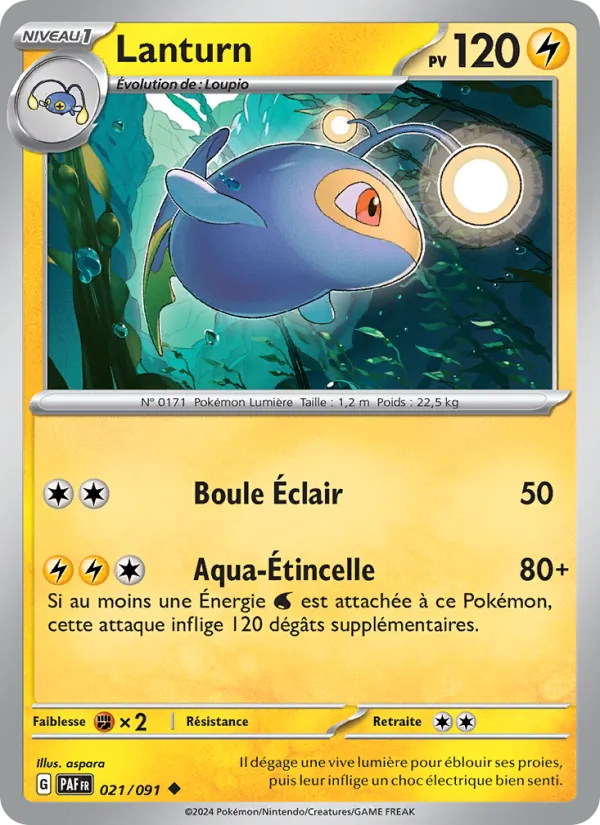 Carte Pokémon Lanturn de l'extension Destinées de Paldea