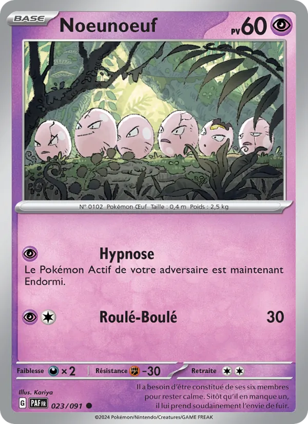 Carte Pokémon Noeunoeuf de l'extension Destinées de Paldea