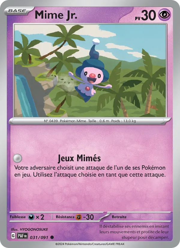 Carte Pokémon Mime Jr. de l'extension Destinées de Paldea