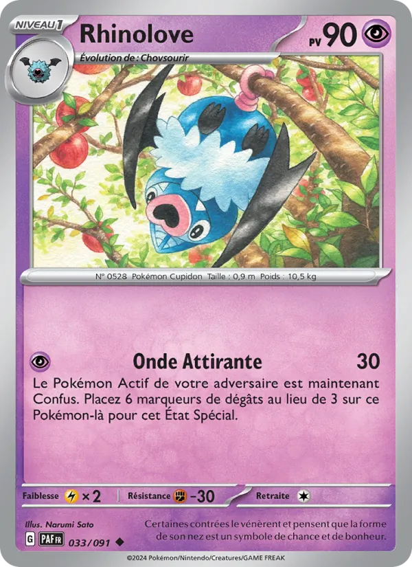 Carte Pokémon Rhinolove de l'extension Destinées de Paldea
