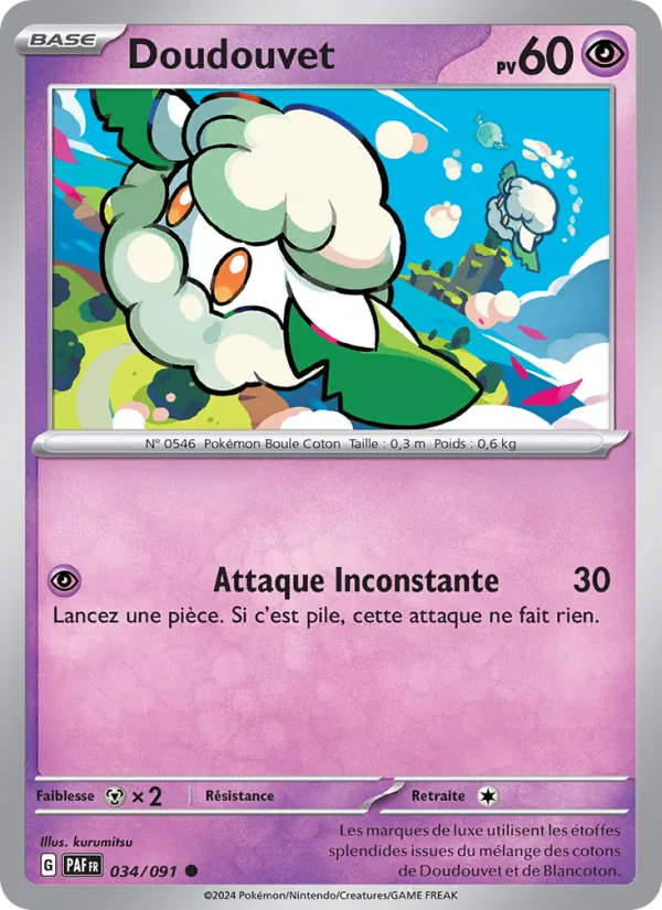 Carte Pokémon Doudouvet de l'extension Destinées de Paldea