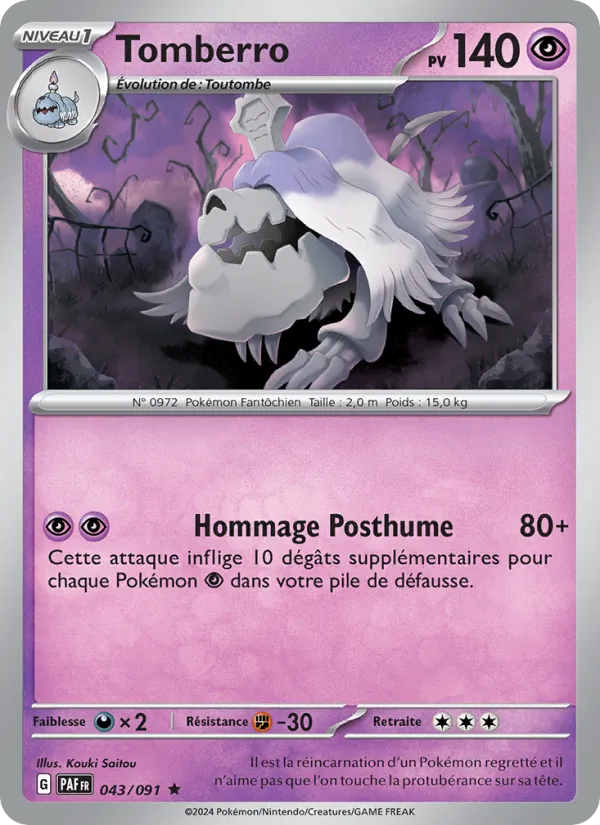 Carte Pokémon Tomberro de l'extension Destinées de Paldea