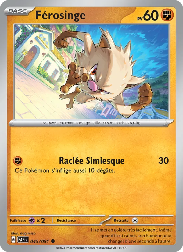 Carte Pokémon Férosinge de l'extension Destinées de Paldea