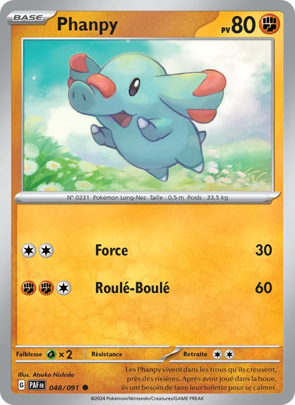 Carte Pokémon Phanpy de l'extension Destinées de Paldea