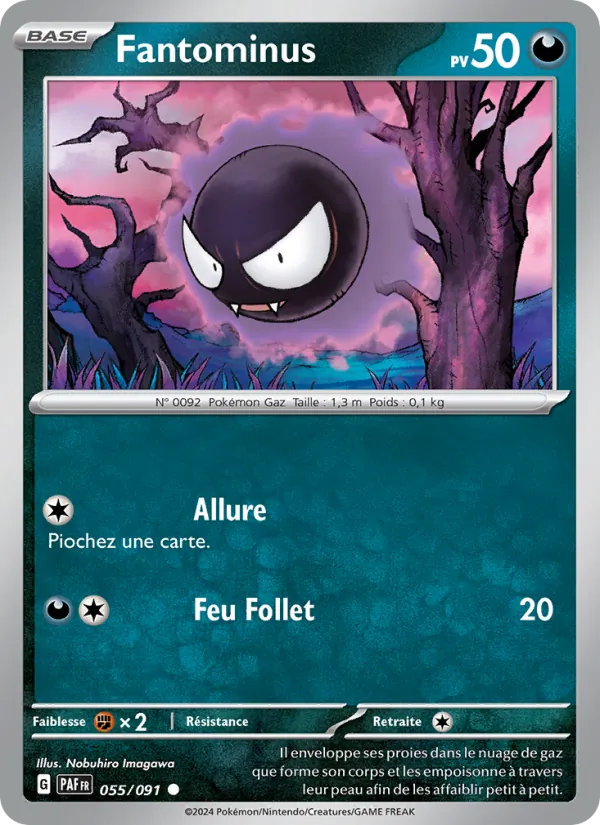 Carte Pokémon Fantominus de l'extension Destinées de Paldea