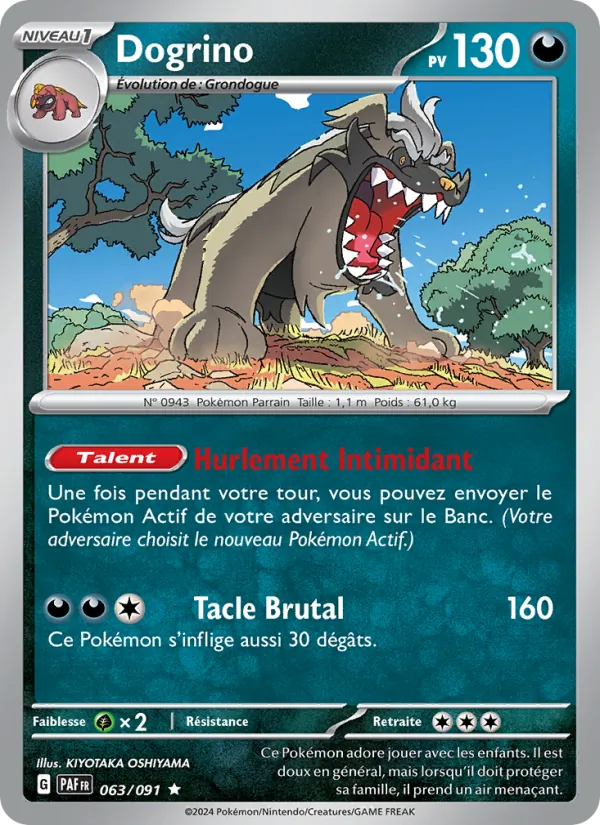 Carte Pokémon Dogrino de l'extension Destinées de Paldea
