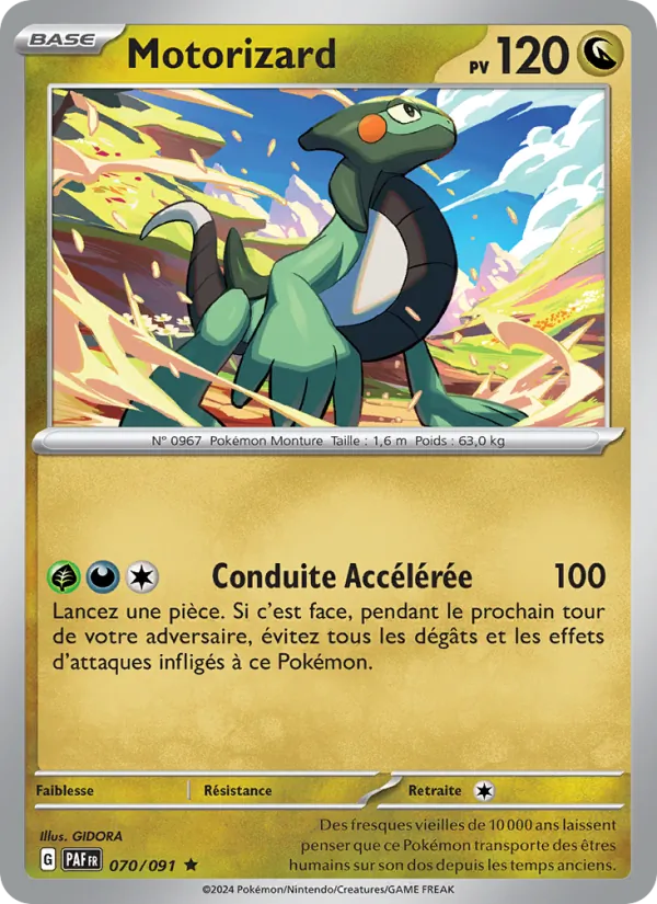 Carte Pokémon Motorizard de l'extension Destinées de Paldea