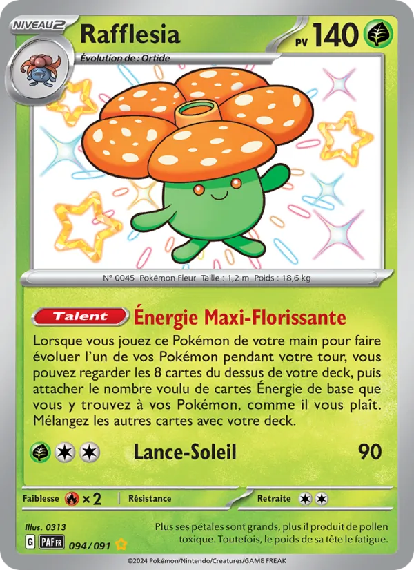Carte Pokémon Rafflesia de l'extension Destinées de Paldea