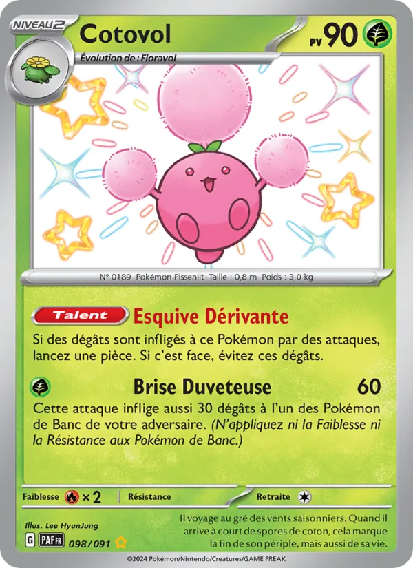 Carte Pokémon Cotovol de l'extension Destinées de Paldea