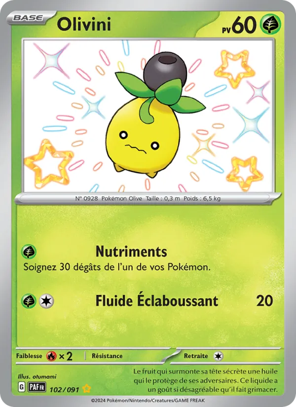 Carte Pokémon Olivini de l'extension Destinées de Paldea