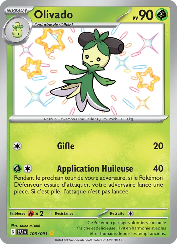 Carte Pokémon Olivado de l'extension Destinées de Paldea