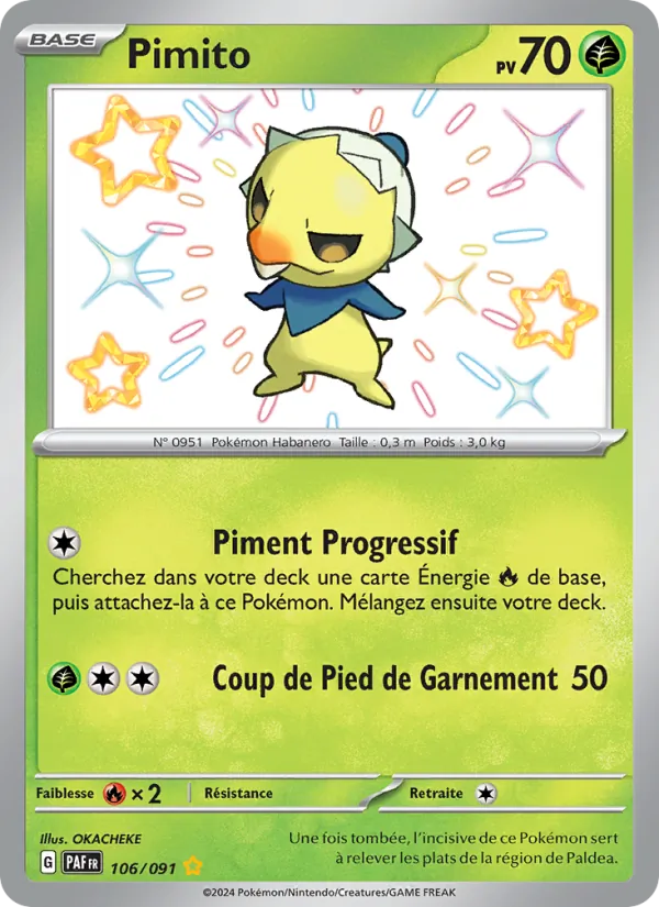 Carte Pokémon Pimito de l'extension Destinées de Paldea