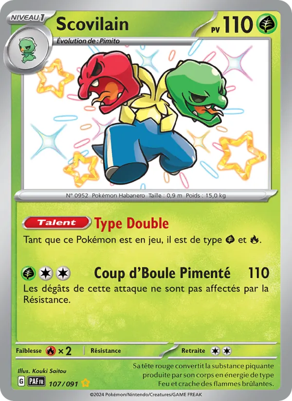 Carte Pokémon Scovilain de l'extension Destinées de Paldea