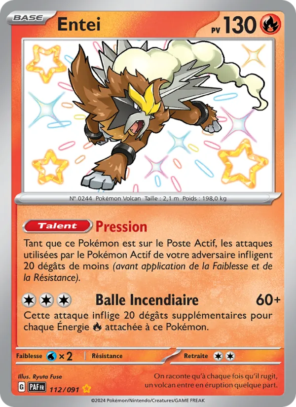 Carte Pokémon Entei de l'extension Destinées de Paldea