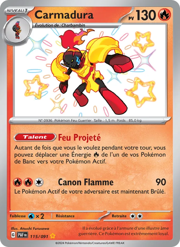 Carte Pokémon Carmadura de l'extension Destinées de Paldea