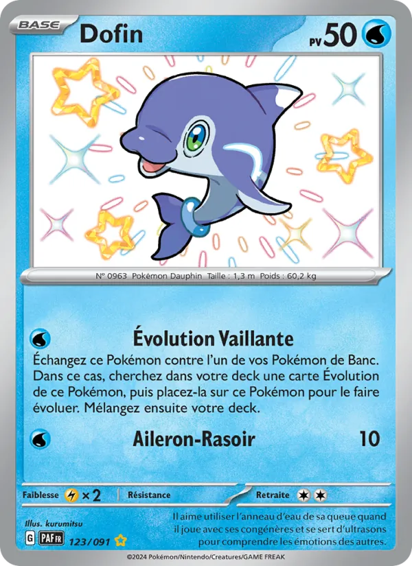 Carte Pokémon Dofin de l'extension Destinées de Paldea