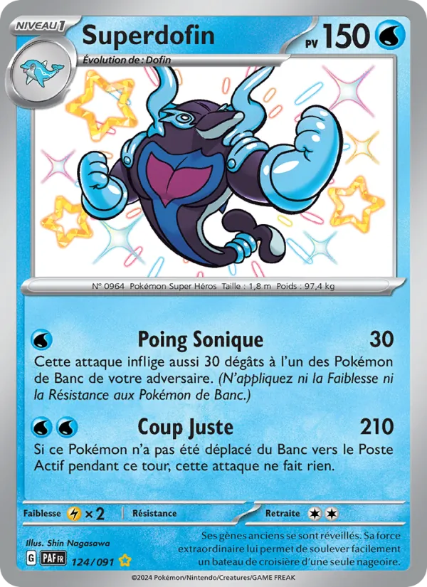Carte Pokémon Superdofin de l'extension Destinées de Paldea