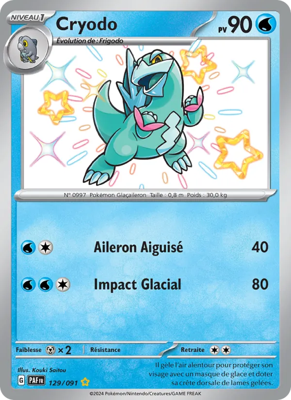 Carte Pokémon Cryodo de l'extension Destinées de Paldea