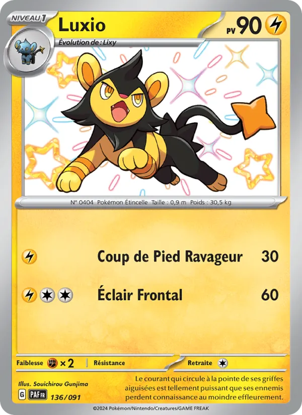 Carte Pokémon Luxio de l'extension Destinées de Paldea