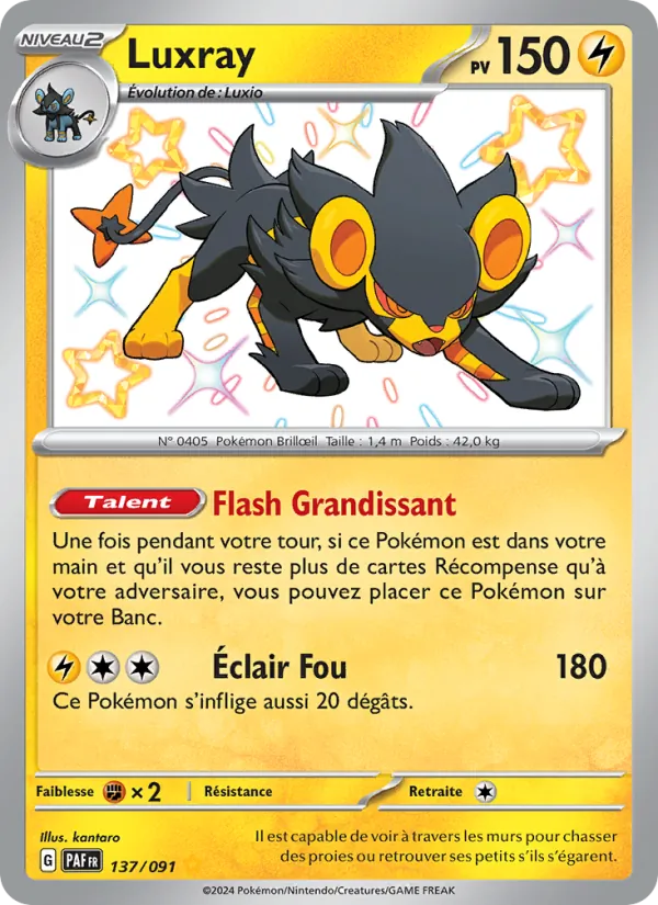 Carte Pokémon Luxray de l'extension Destinées de Paldea