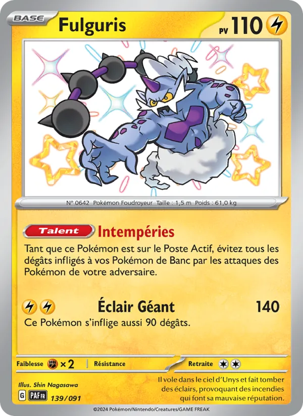 Carte Pokémon Fulguris de l'extension Destinées de Paldea