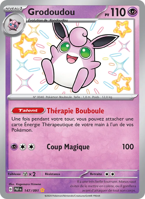Carte Pokémon Grodoudou de l'extension Destinées de Paldea