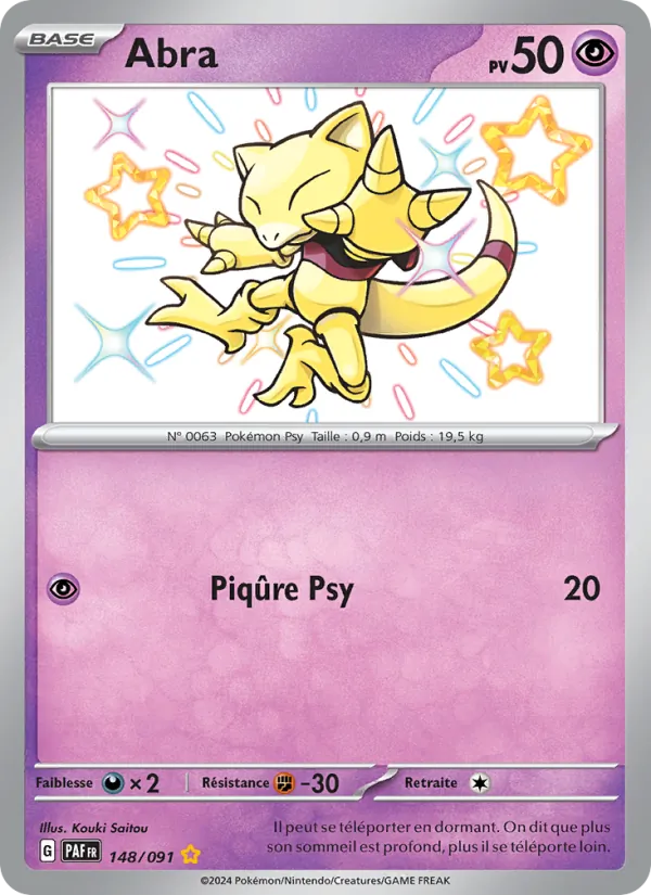 Carte Pokémon Abra de l'extension Destinées de Paldea