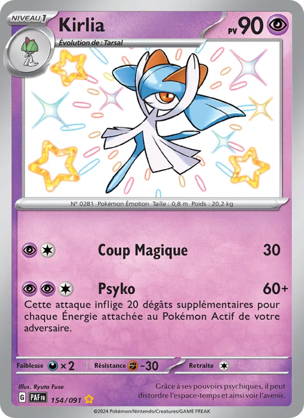 Carte Pokémon Kirlia de l'extension Destinées de Paldea