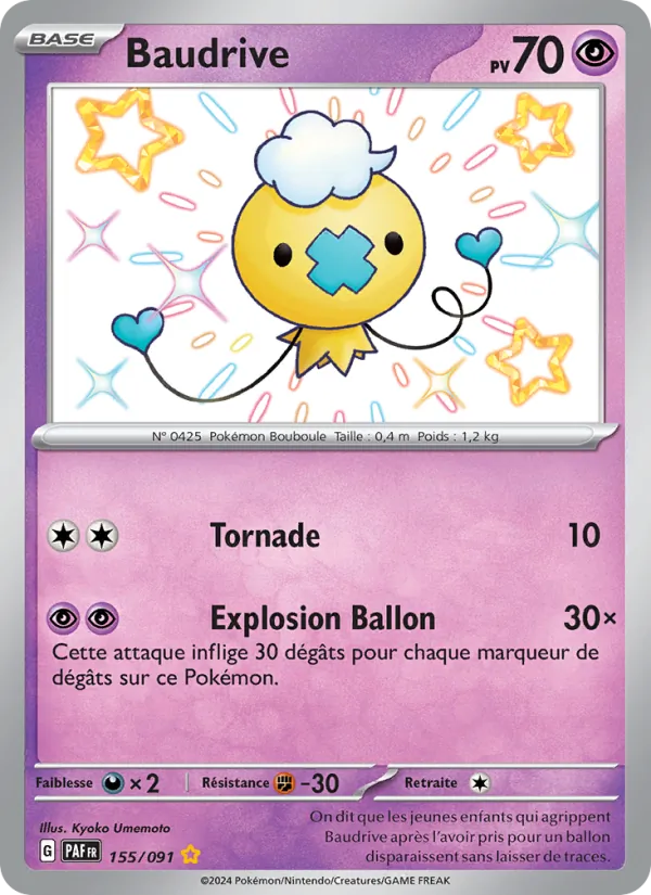 Carte Pokémon Baudrive de l'extension Destinées de Paldea
