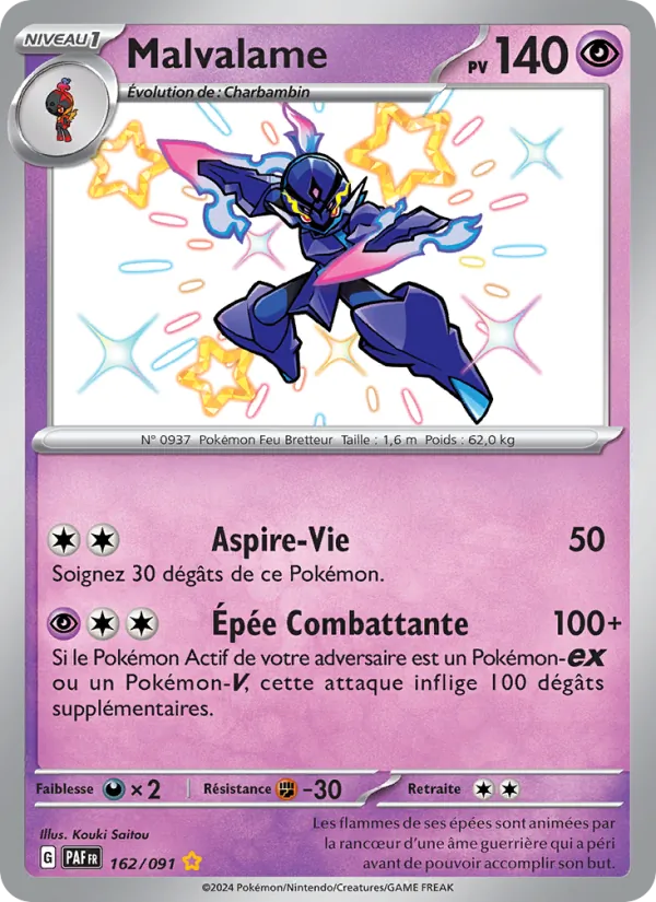 Carte Pokémon Malvalame de l'extension Destinées de Paldea