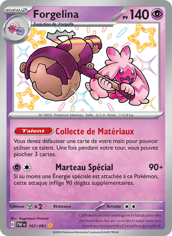 Carte Pokémon Forgelina de l'extension Destinées de Paldea