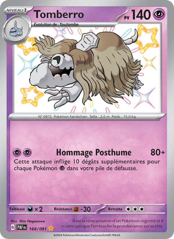 Carte Pokémon Tomberro de l'extension Destinées de Paldea
