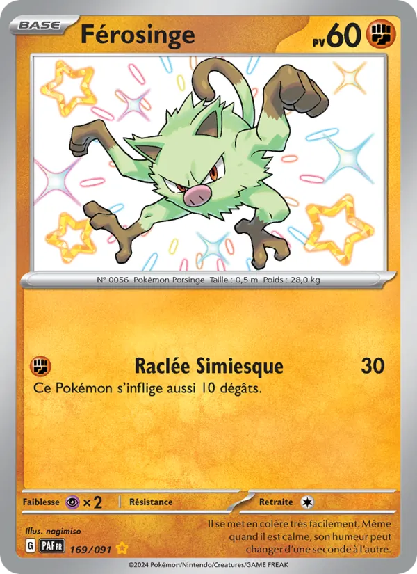 Carte Pokémon Férosinge de l'extension Destinées de Paldea