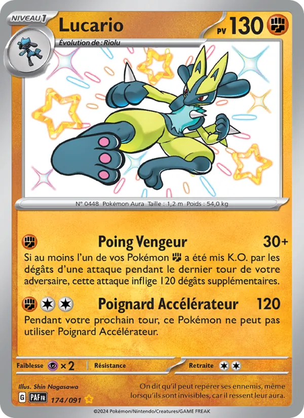 Carte Pokémon Lucario de l'extension Destinées de Paldea