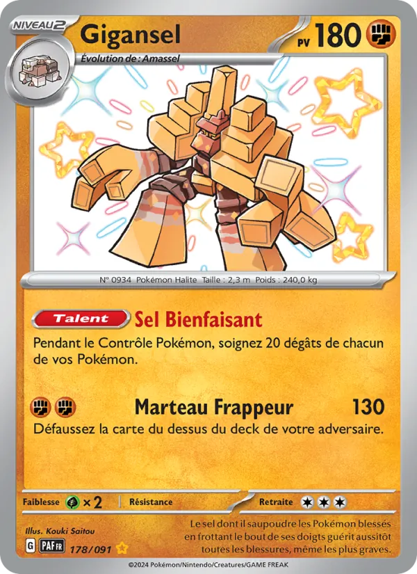 Carte Pokémon Gigansel de l'extension Destinées de Paldea