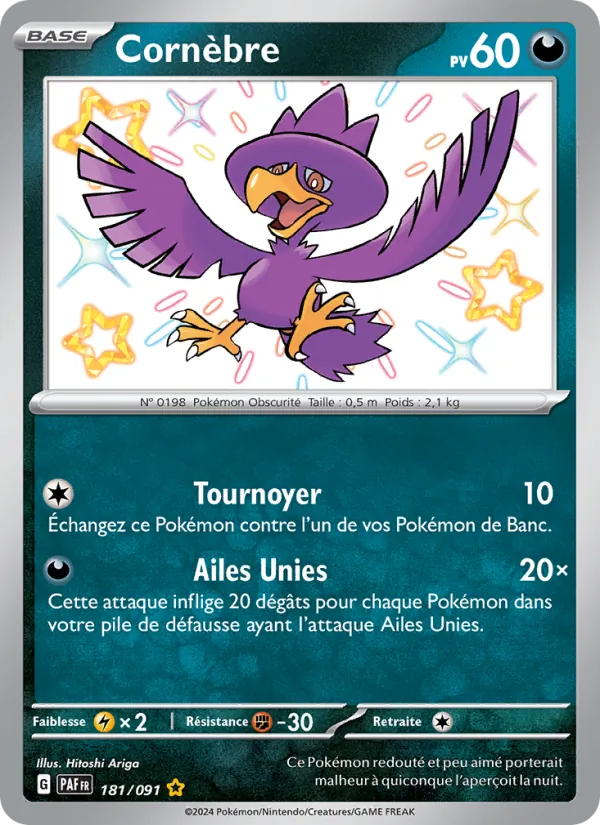 Carte Pokémon Cornèbre de l'extension Destinées de Paldea