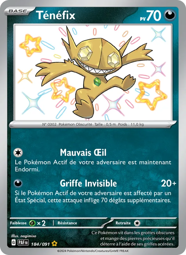 Carte Pokémon Ténéfix de l'extension Destinées de Paldea