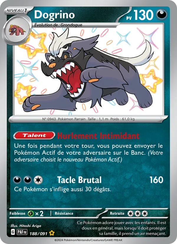Carte Pokémon Dogrino de l'extension Destinées de Paldea
