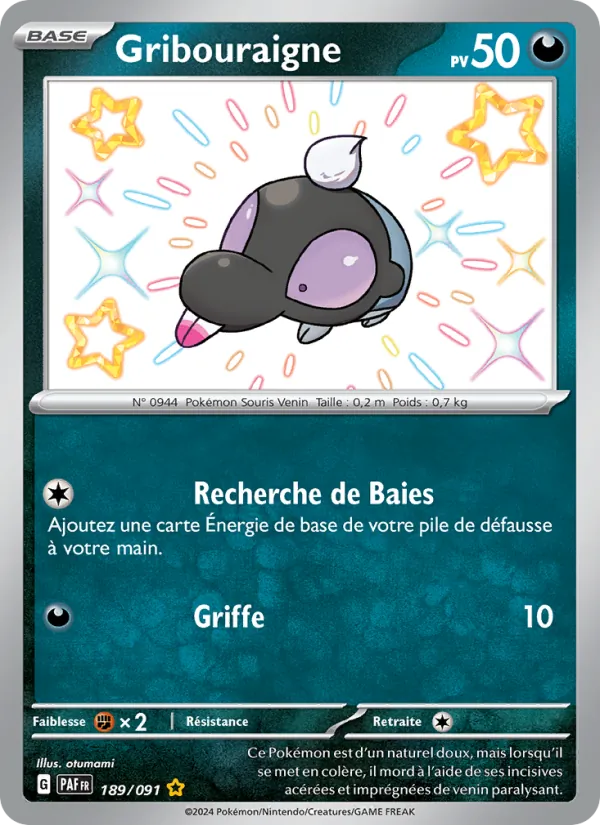 Carte Pokémon Gribouraigne de l'extension Destinées de Paldea