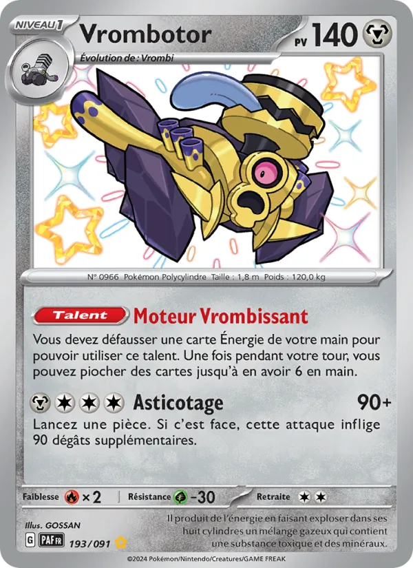Carte Pokémon Vrombotor de l'extension Destinées de Paldea