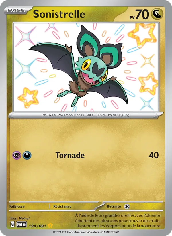 Carte Pokémon Sonistrelle de l'extension Destinées de Paldea