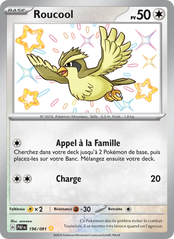 Carte Pokémon Roucool de l'extension Destinées de Paldea