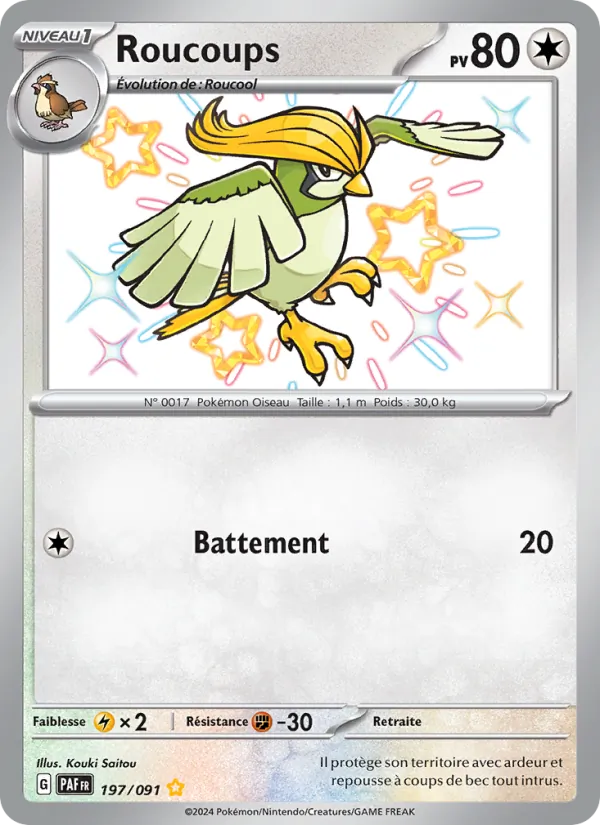 Carte Pokémon Roucoups de l'extension Destinées de Paldea