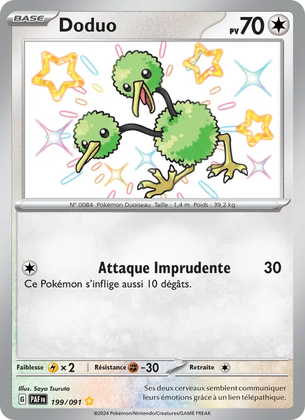 Carte Pokémon Doduo de l'extension Destinées de Paldea