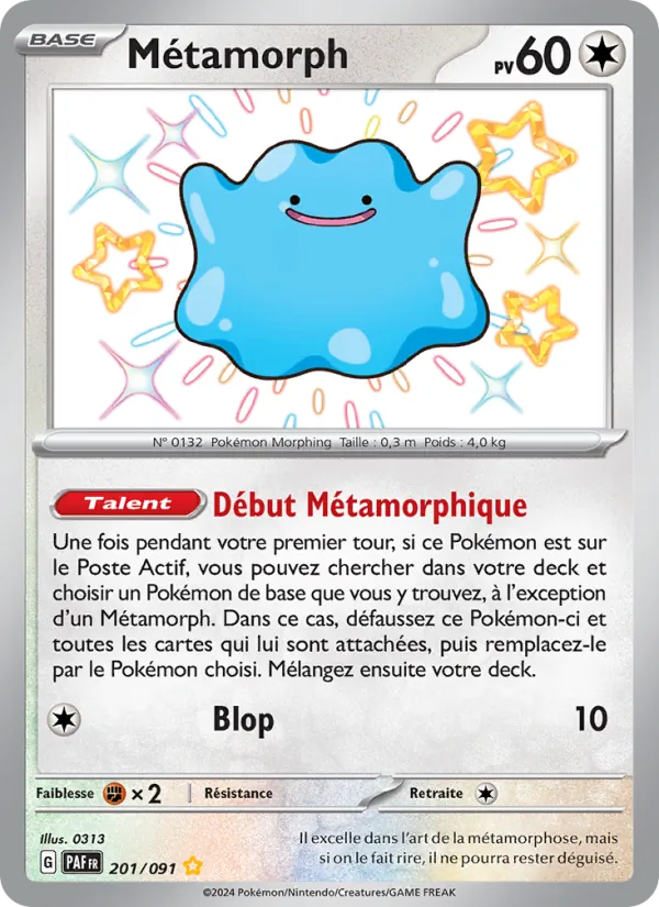 Carte Pokémon Métamorph de l'extension Destinées de Paldea